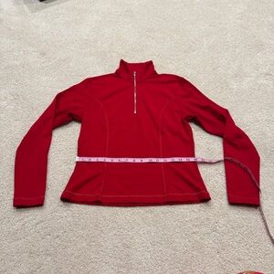 NILS Red Quarter-Zip Fleece Lined turtleneck long sleeve